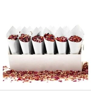 30 Packs Wedding Dried Flower Petal Confetti with 1 White‎ Cone Box